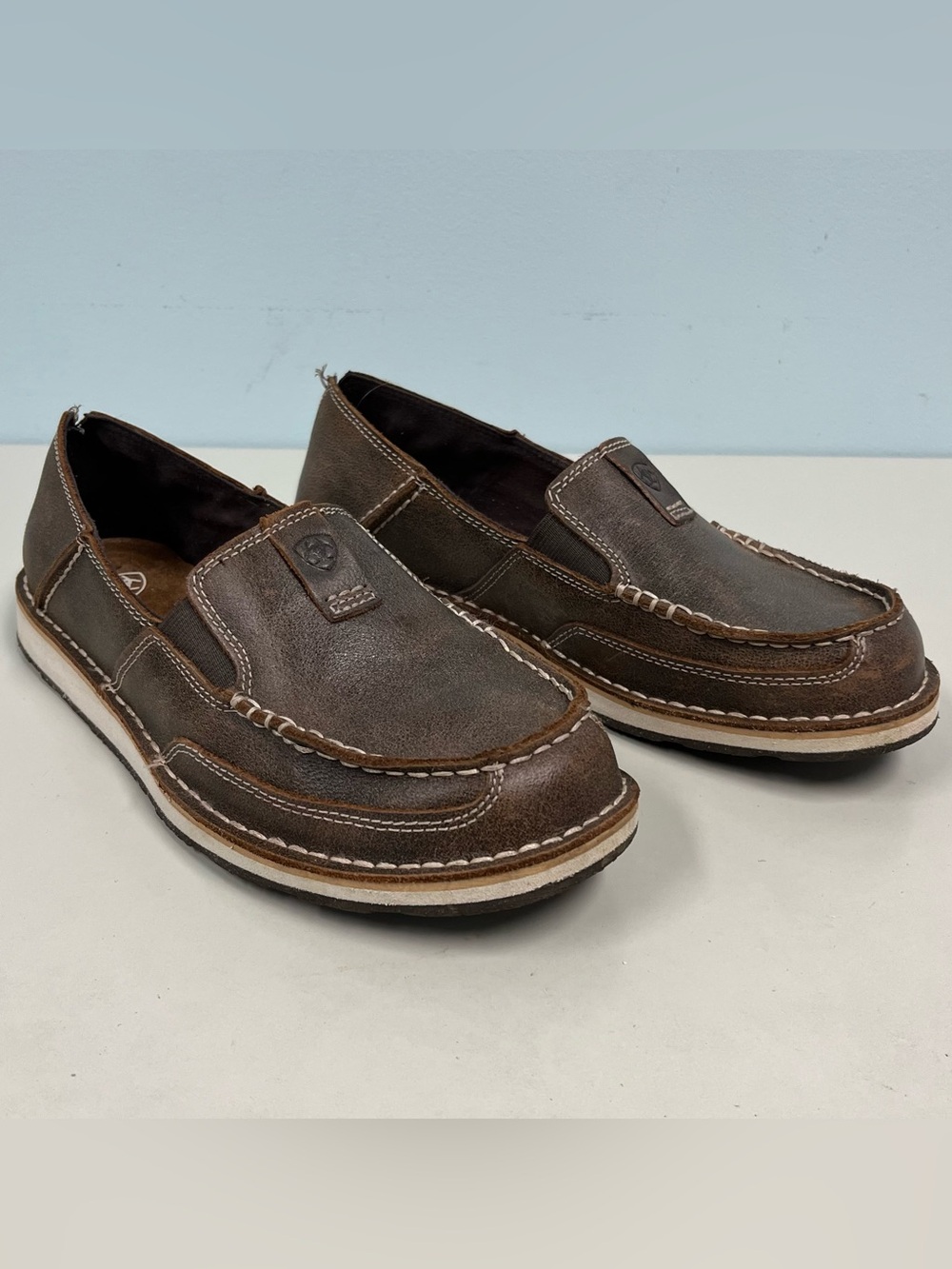 ARIAT Cruiser Vintage Bomber Slip On Loafers Shoes Women Size 10B Brown 10029967